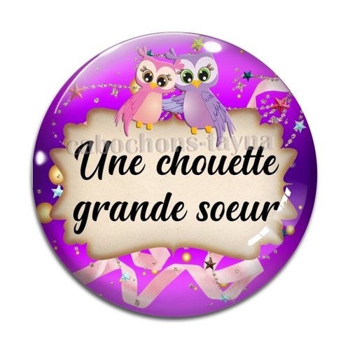 Cabochon chouette sœur, cabochon résine, verre rond différente taille