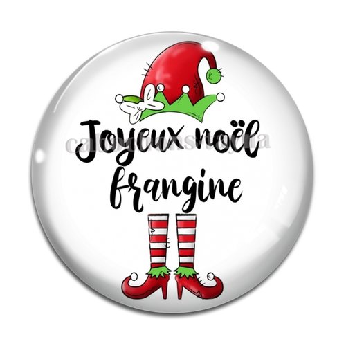 Cabochon joyeux noël frangine, cabochon résine, verre rond différente taille