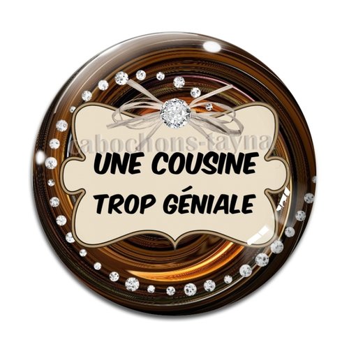 Cabochon cousine géniale, cabochon résine, verre rond différente taille