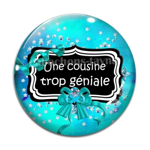 Cabochon cousine géniale, cabochon résine, verre rond différente taille