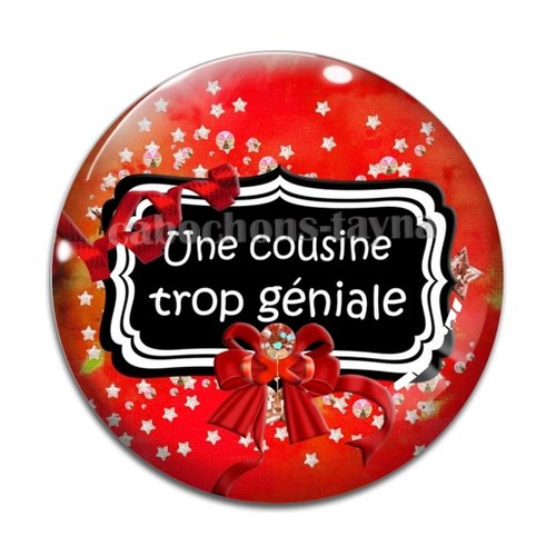 Cabochon cousine géniale, cabochon résine, verre rond différente taille