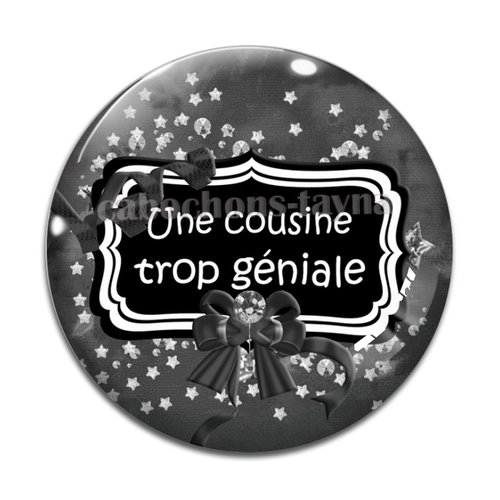 Cabochon cousine géniale, cabochon résine, verre rond différente taille