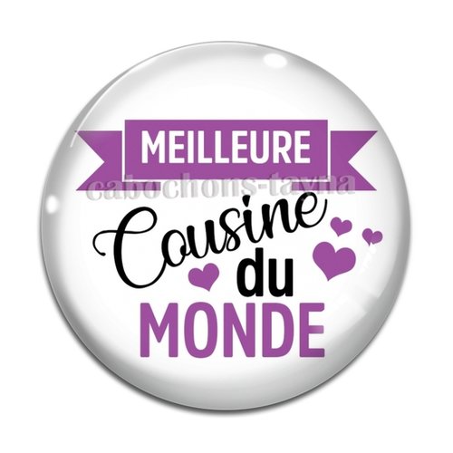 Cabochon meilleure cousine, cabochon résine, verre rond différente taille