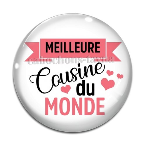 Cabochon meilleure cousine, cabochon résine, verre rond différente taille