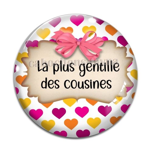 Cabochon cousine la plus gentille, cabochon résine, verre rond différente taille