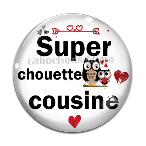 Cabochon chouette cousine, cabochon résine, verre rond différente taille
