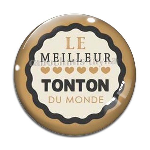 Cabochon meilleur tonton, cabochon résine, verre rond différente taille