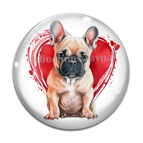 Cabochon chien, cabochon résine, verre rond différente taille