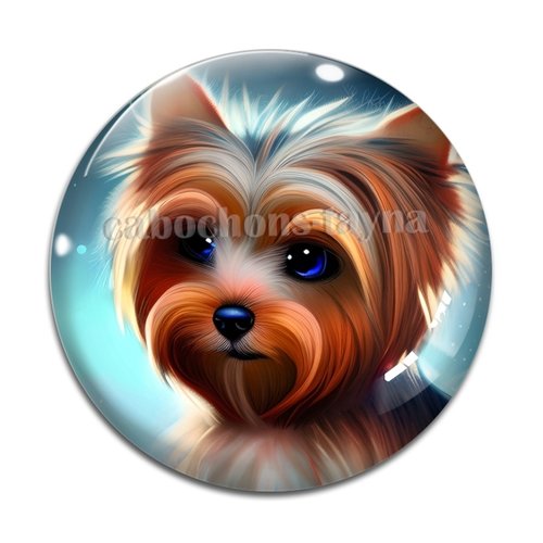 Cabochon chien, cabochon résine, verre rond différente taille