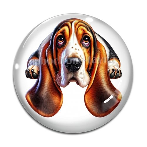 Cabochon chien, cabochon résine, verre rond différente taille