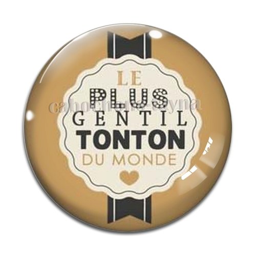 Cabochon gentil tonton, cabochon résine, verre rond différente taille