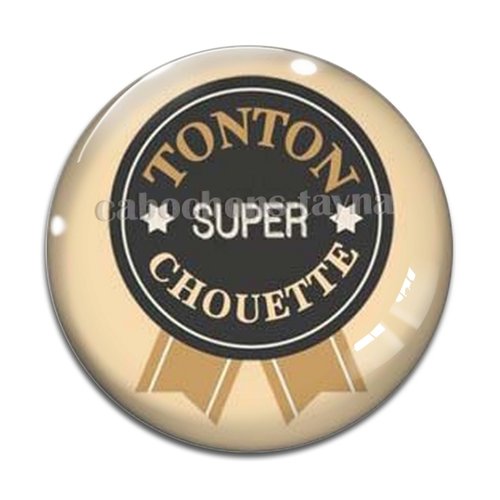 Cabochon tonton super chouette, cabochon résine, verre rond différente taille