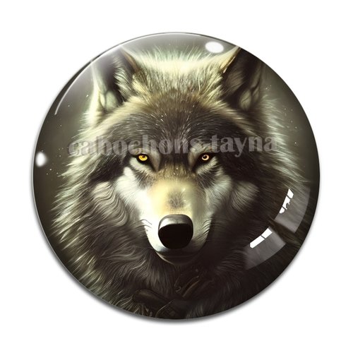 Cabochon loup, cabochon résine, verre rond différente taille