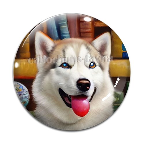 Cabochon chien, cabochon résine, verre rond différente taille