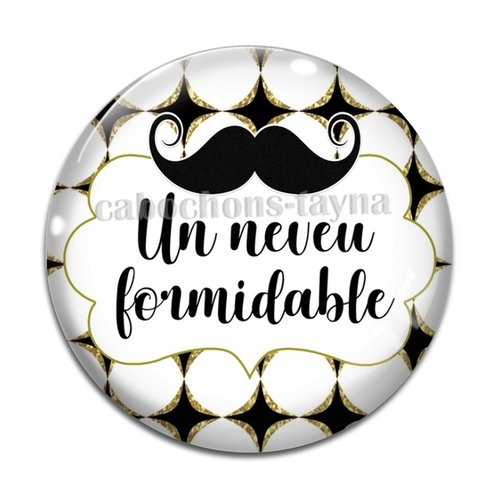 Cabochon neveu formidable, cabochon résine, verre rond différente taille