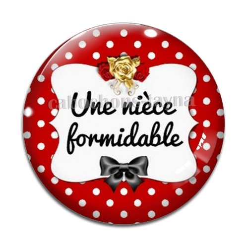 Cabochon une nièce formidable, cabochon résine, verre rond différente taille