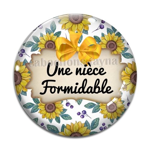 Cabochon une nièce formidable, cabochon résine, verre rond différente taille