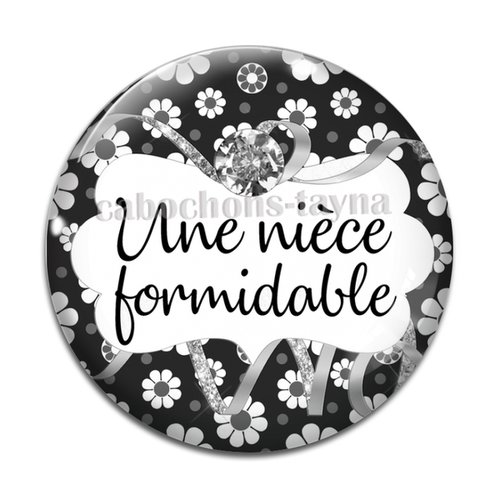 Cabochon une nièce formidable, cabochon résine, verre rond différente taille