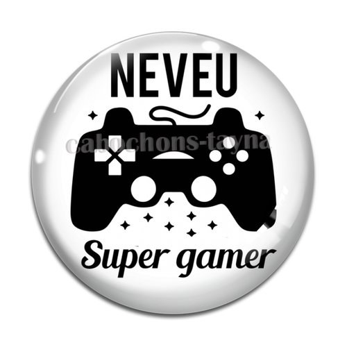 Cabochon neveu super gamer cabochon résine, verre rond différente taille