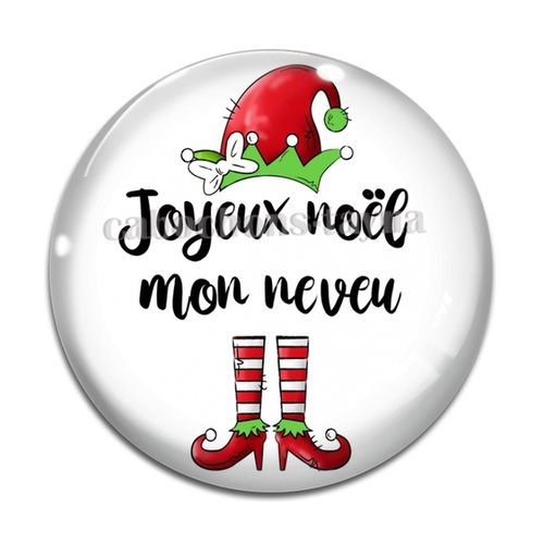 Cabochon joyeux noël mon neveu, cabochon résine, verre rond différente taille