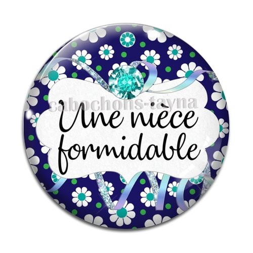 Cabochon une nièce formidable, cabochon résine, verre rond différente taille