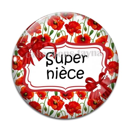 Cabochon une super nièce, cabochon résine, verre rond différente taille