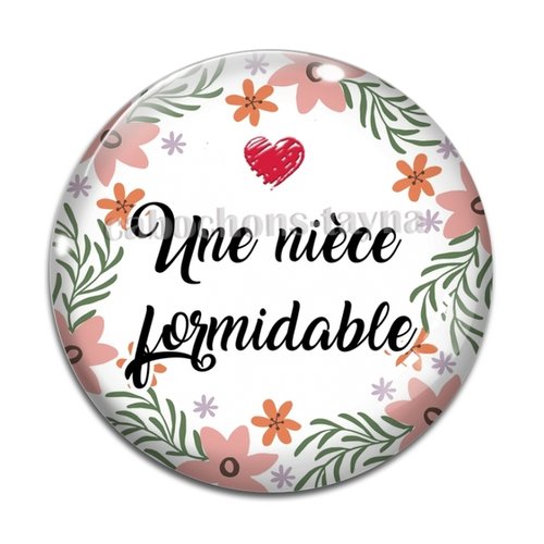 Cabochon une nièce formidable, cabochon résine, verre rond différente taille