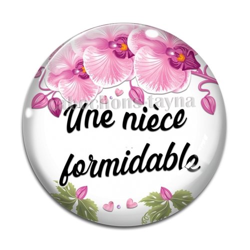 Cabochon une nièce formidable, cabochon résine, verre rond différente taille