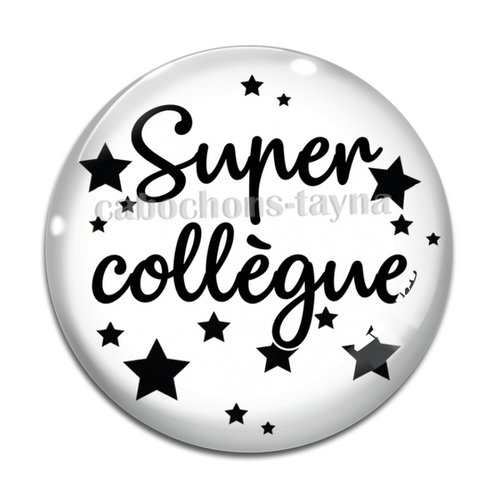 Cabochon super collègue, cabochon résine, verre rond différente taille