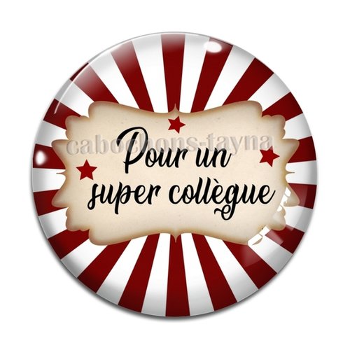 Cabochon super collègue, cabochon résine, verre rond différente taille