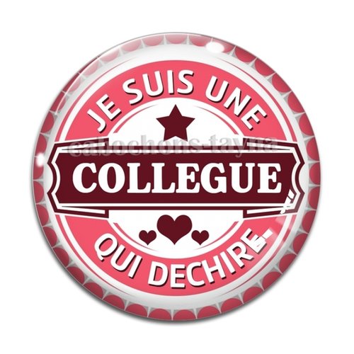 Cabochon collègue qui déchire, cabochon résine, verre rond différente taille