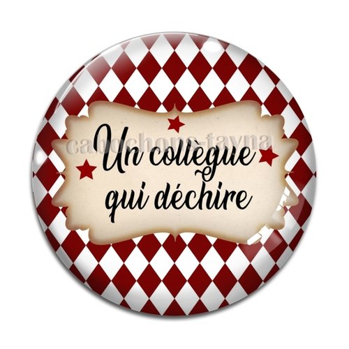 Cabochon collègue qui déchire, cabochon résine, verre rond différente taille