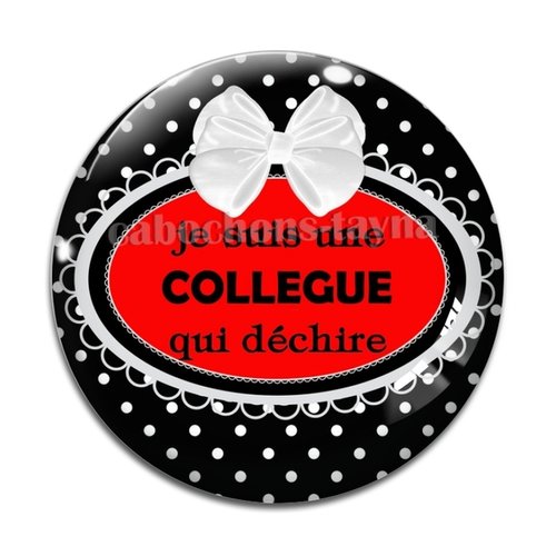 Cabochon collègue qui déchire, cabochon résine, verre rond différente taille