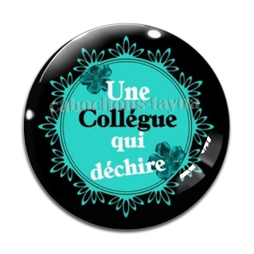 Cabochon collègue qui déchire, cabochon résine, verre rond différente taille