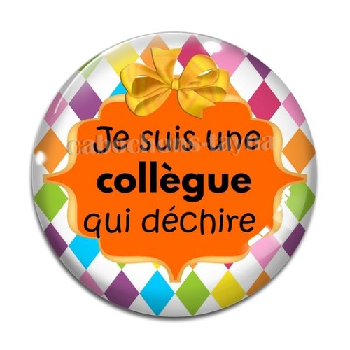 Cabochon collègue qui déchire, cabochon résine, verre rond différente taille