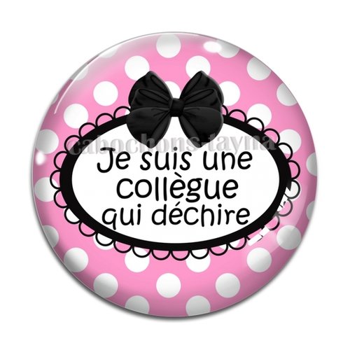 Cabochon collègue qui déchire, cabochon résine, verre rond différente taille