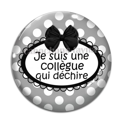 Cabochon collègue qui déchire, cabochon résine, verre rond différente taille