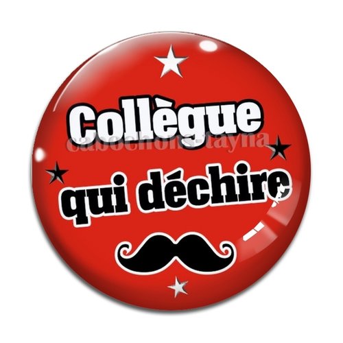 Cabochon collègue qui déchire, cabochon résine, verre rond différente taille