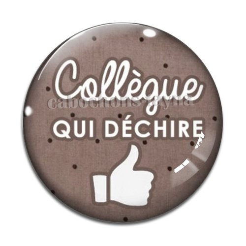 Cabochon collègue qui déchire, cabochon résine, verre rond différente taille