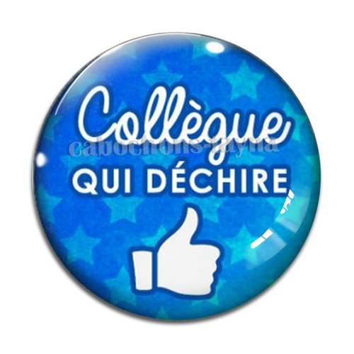 Cabochon collègue qui déchire, cabochon résine, verre rond différente taille