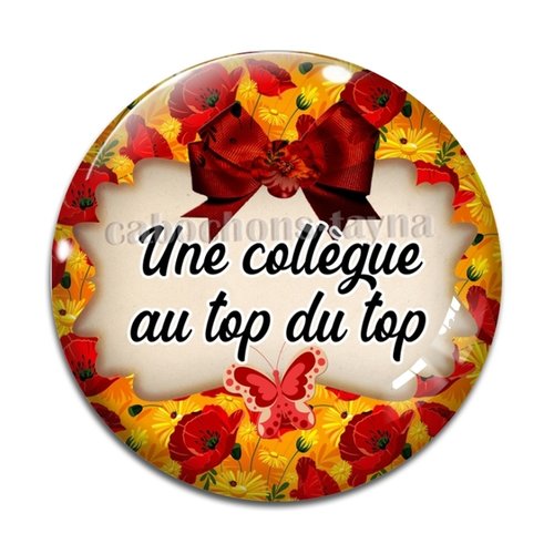 Cabochon collègue au du top, cabochon résine, verre rond différente taille