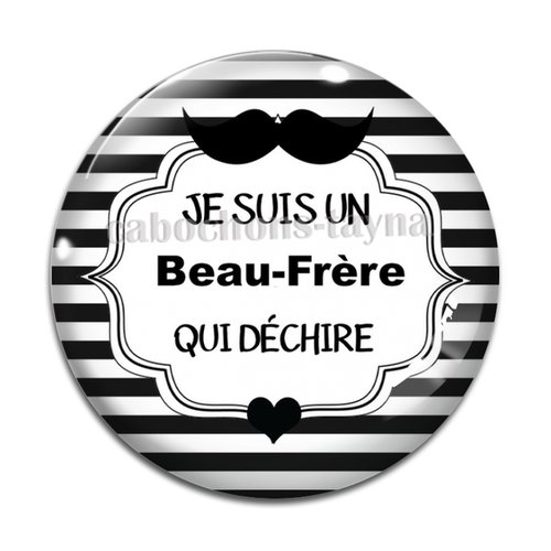 Cabochon beau frère qui déchire, cabochon résine, verre rond différente taille