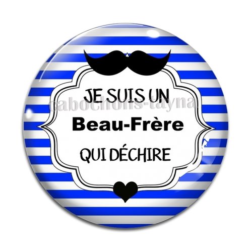 Cabochon beau frère qui déchire, cabochon résine, verre rond différente taille
