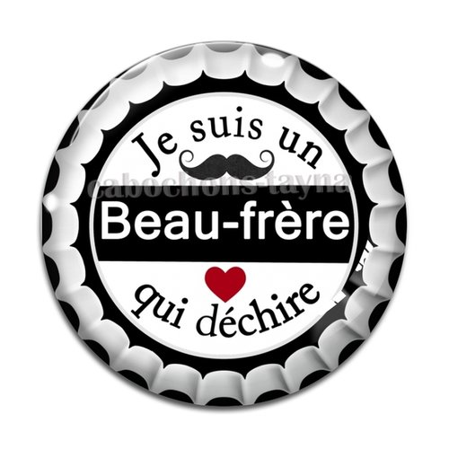 Cabochon beau frère qui déchire, cabochon résine, verre rond différente taille