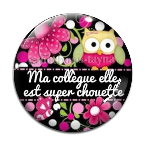 Cabochon chouette collègue, cabochon résine, verre rond différente taille