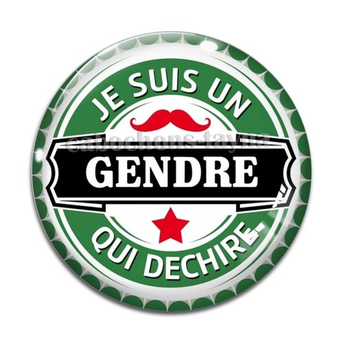 Cabochon je suis un gendre qui déchire, cabochon résine, verre rond différente taille