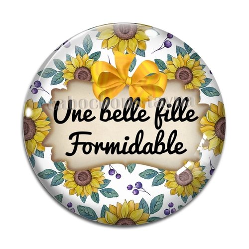 Cabochon belle fille formidable, cabochon résine, verre rond différente taille