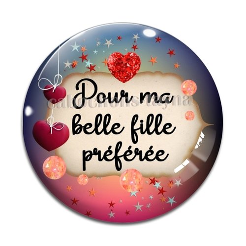 Cabochon belle fille préférée, cabochon résine, verre rond différente taille