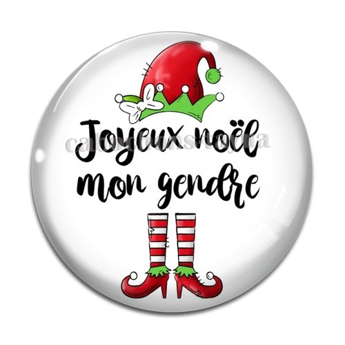 Cabochon joyeux noel mon gendre, cabochon résine, verre rond différente taille