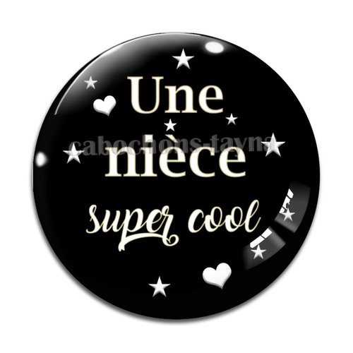 Cabochon niece super cool, cabochon résine, verre rond différente taille